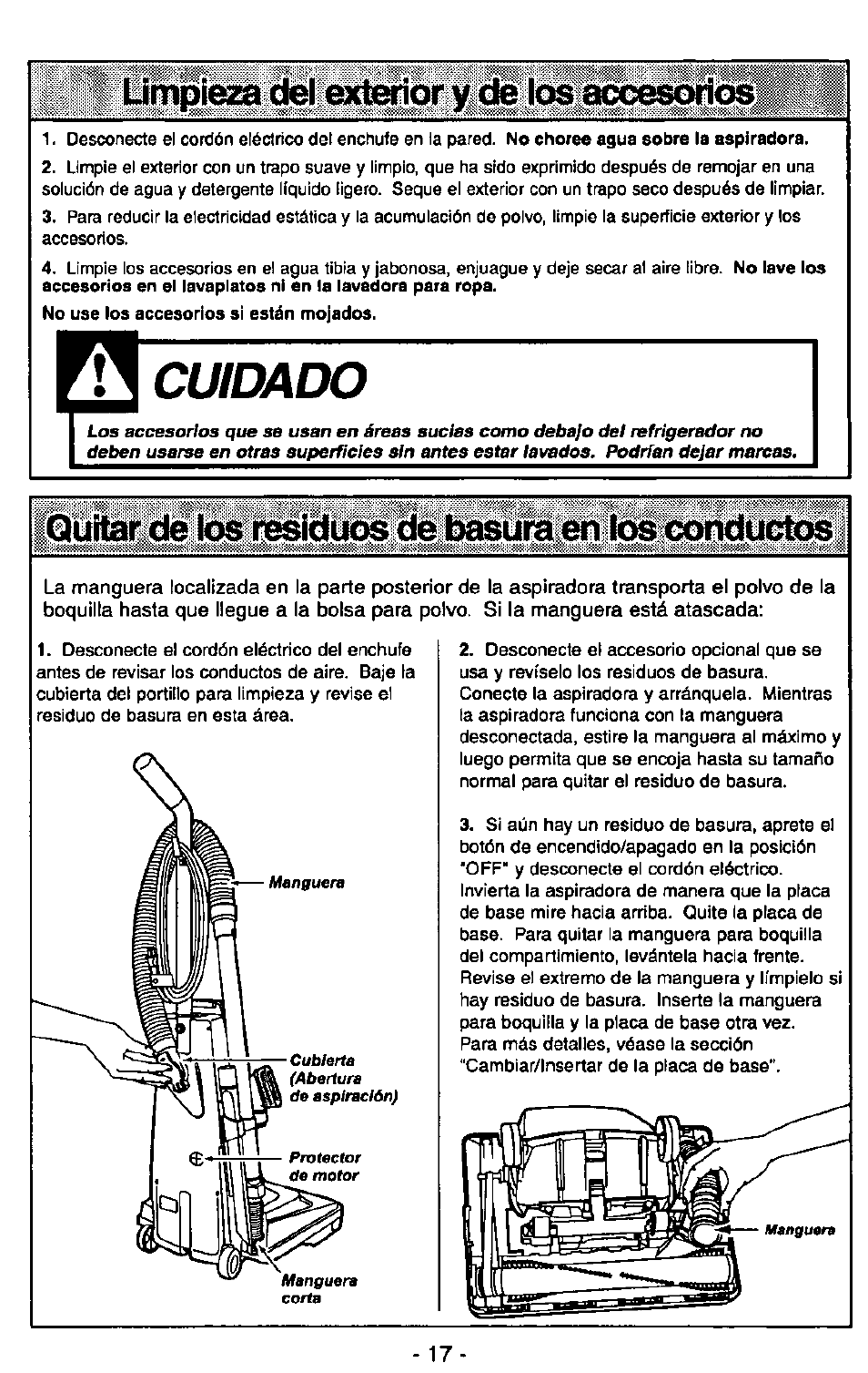 Ympieza del|@tìèeé3r vide, Cuidado | Panasonic ULTRA-PRO MC-V150 User Manual | Page 37 / 40