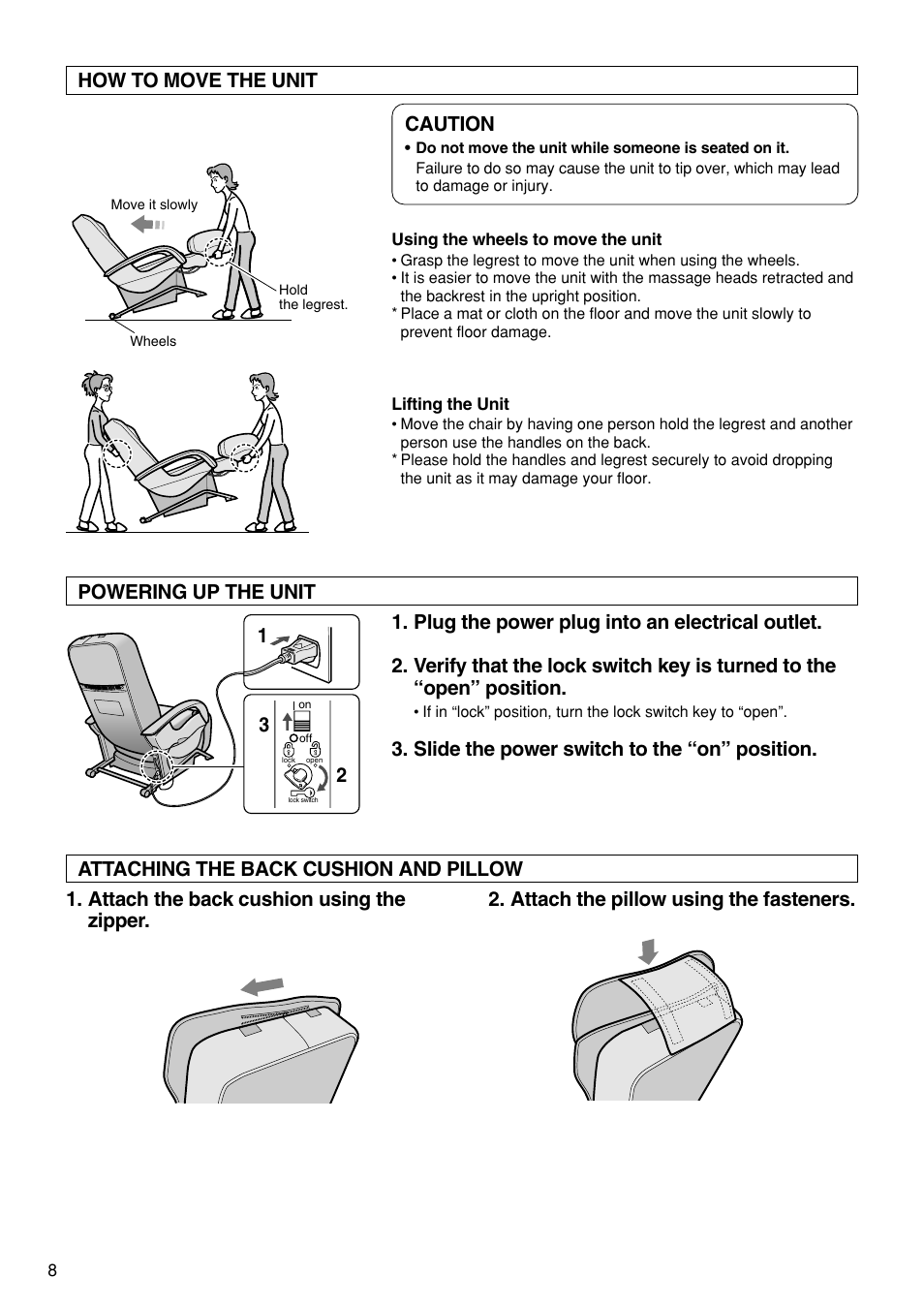 Caution | Panasonic EP1272 User Manual | Page 10 / 76