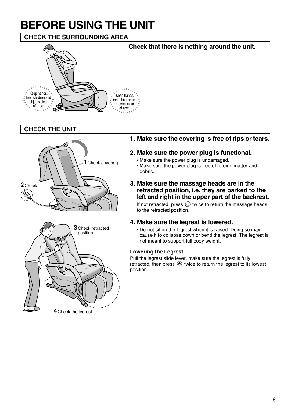 Before using the unit | Panasonic EP1272 User Manual | Page 11 / 76