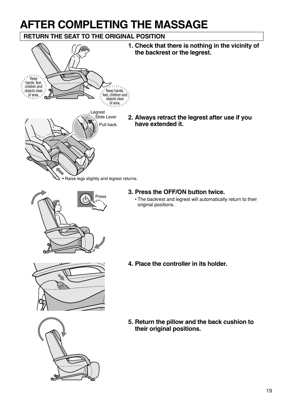 After completing the massage | Panasonic EP1272 User Manual | Page 21 / 76