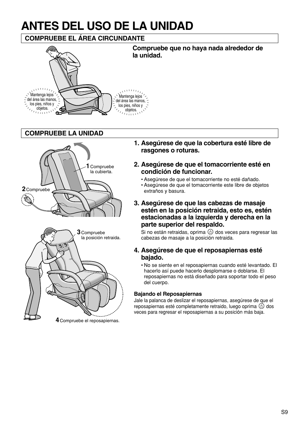 Antes del uso de la unidad | Panasonic EP1272 User Manual | Page 35 / 76