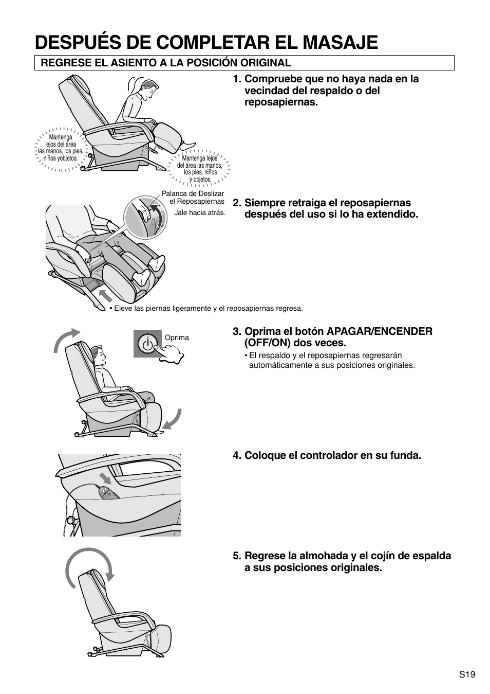 Después de completar el masaje | Panasonic EP1272 User Manual | Page 45 / 76
