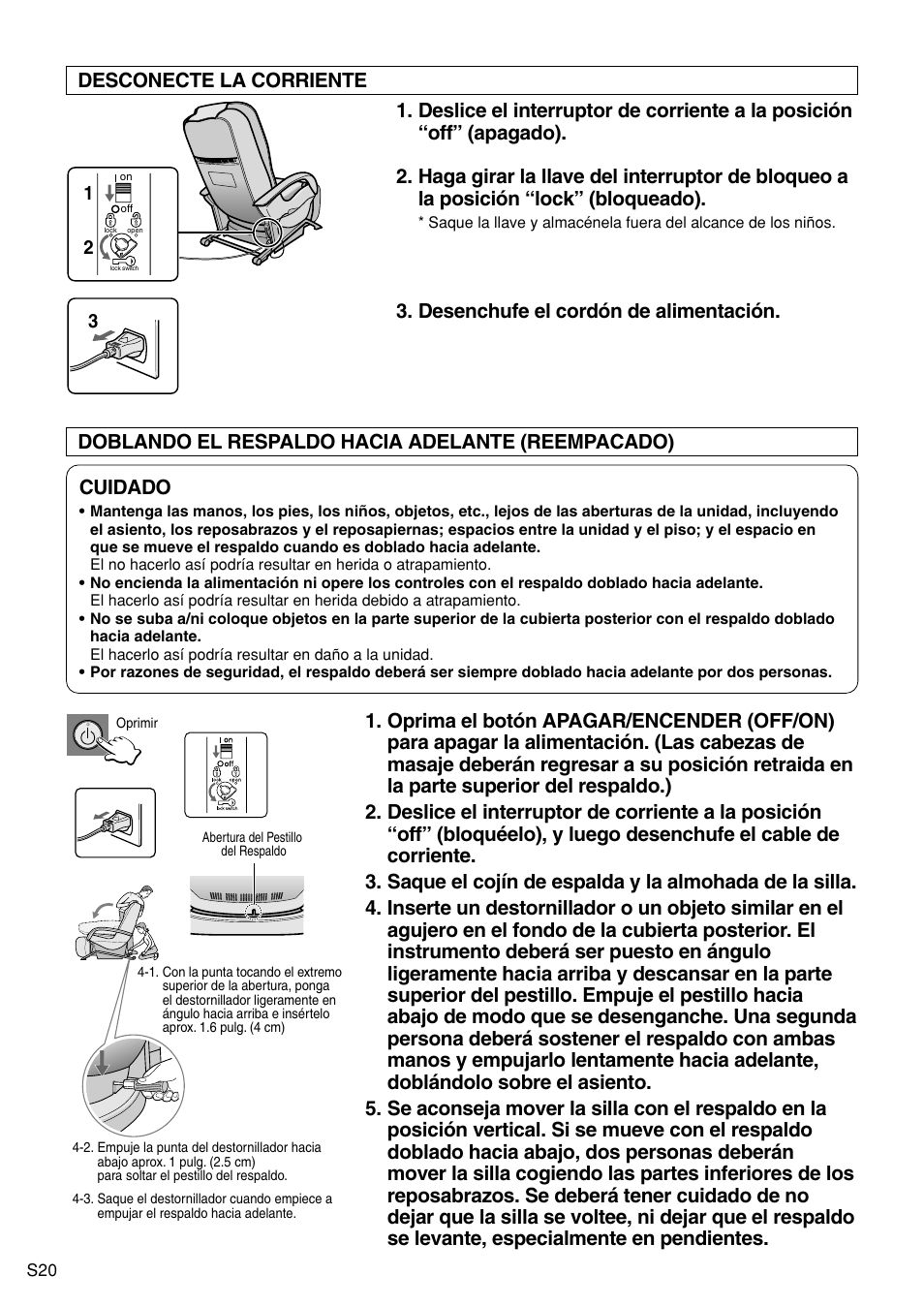 Cuidado | Panasonic EP1272 User Manual | Page 46 / 76