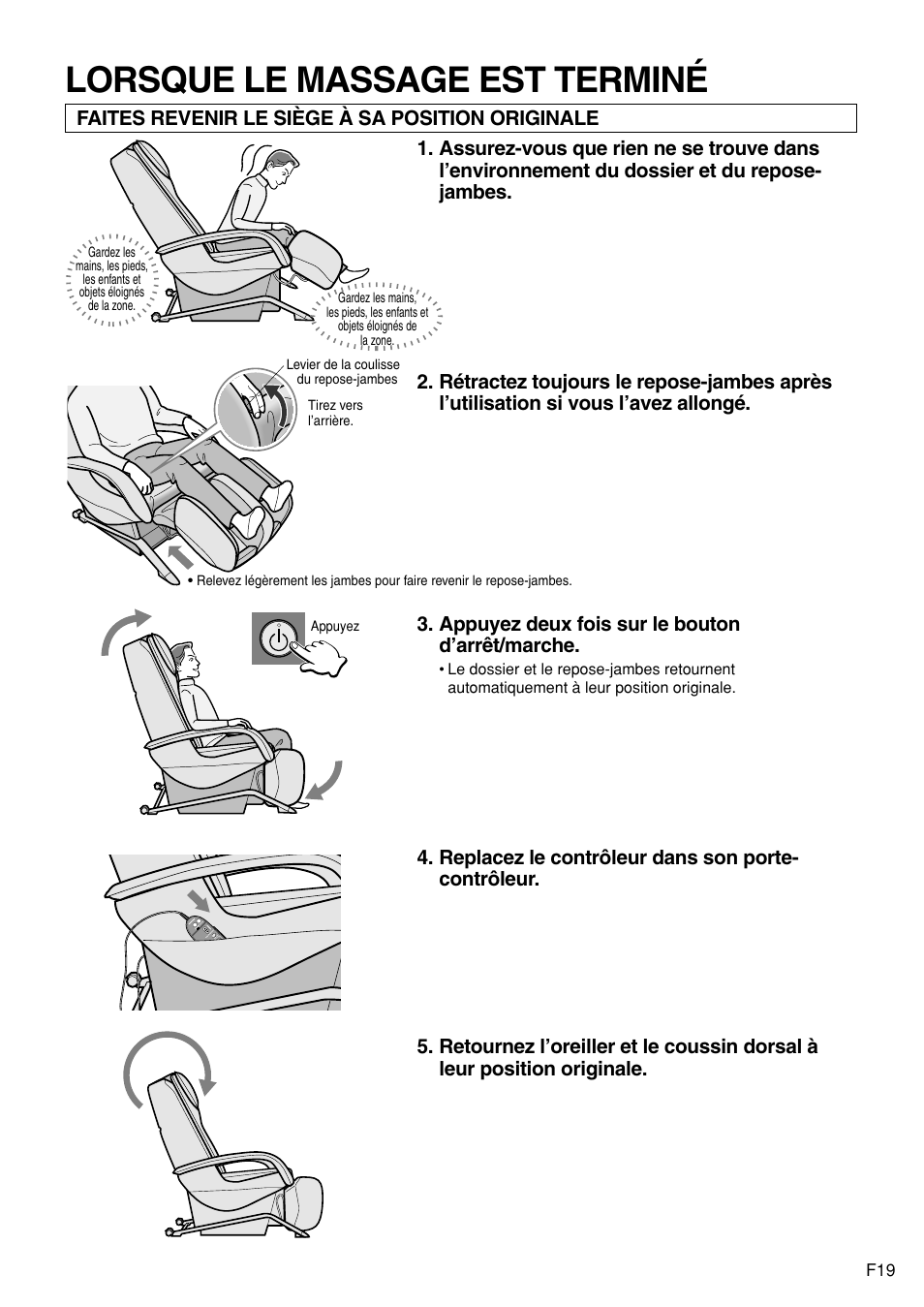 Lorsque le massage est terminé | Panasonic EP1272 User Manual | Page 69 / 76
