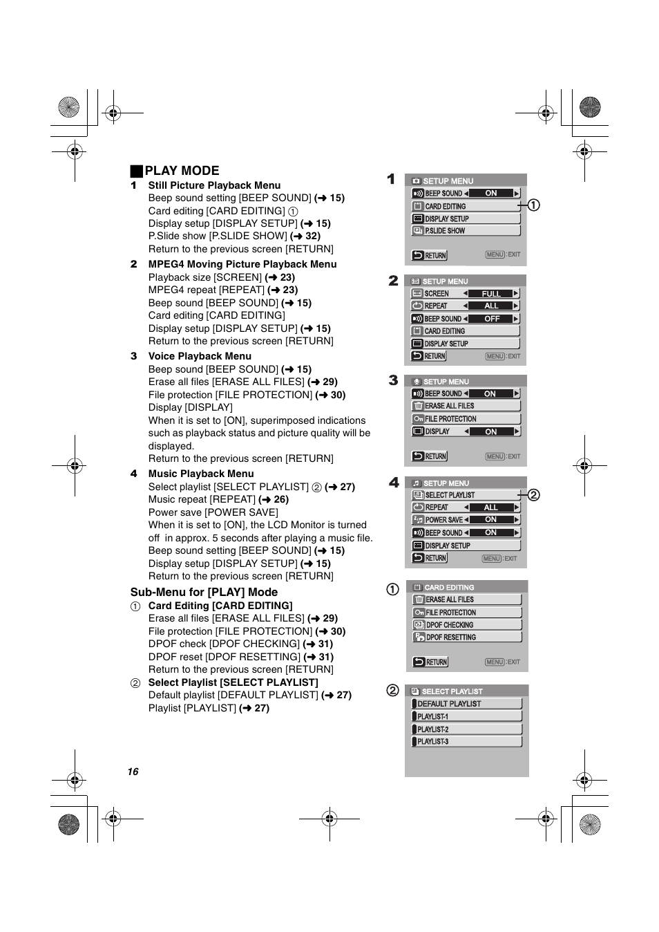 ª play mode | Panasonic SV-AV30U User Manual | Page 16 / 74