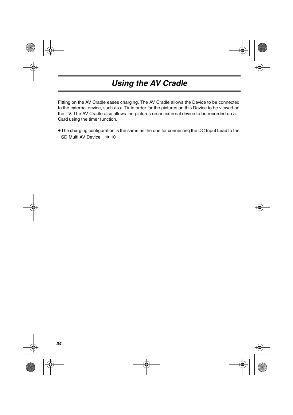 Using the av cradle | Panasonic SV-AV30U User Manual | Page 34 / 74