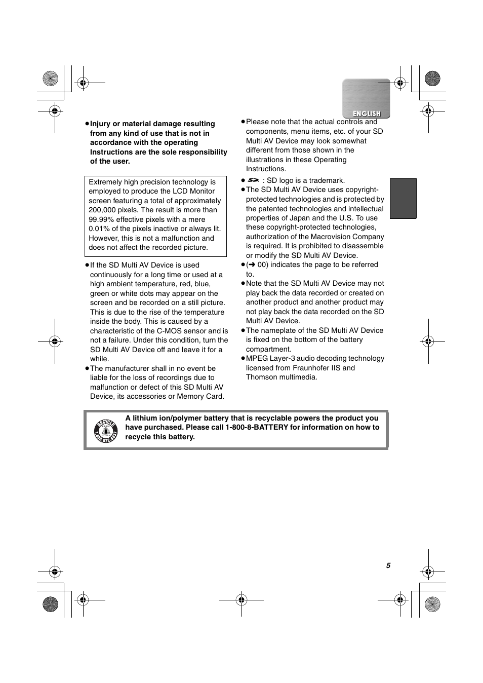 Panasonic SV-AV30U User Manual | Page 5 / 74