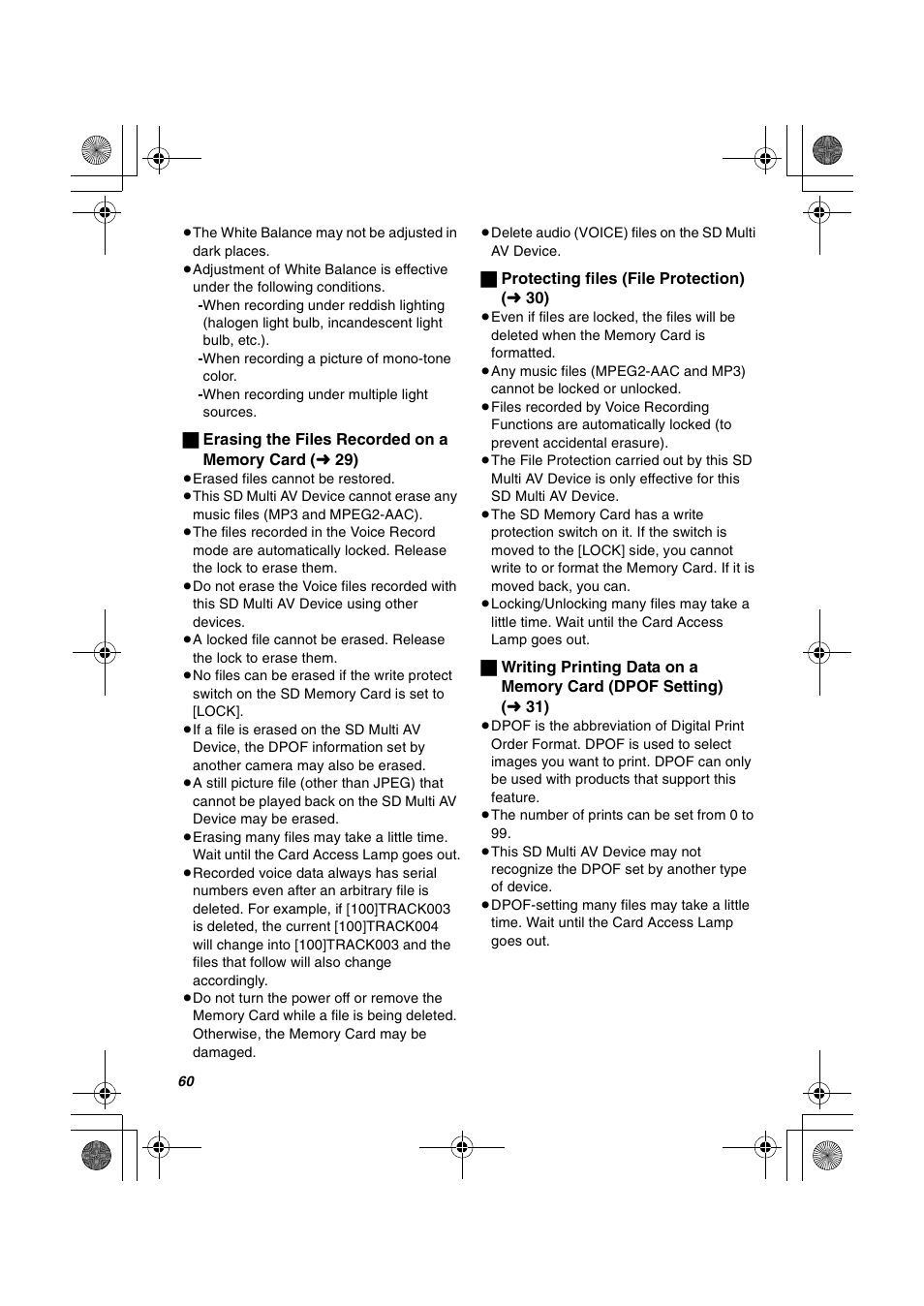 Panasonic SV-AV30U User Manual | Page 60 / 74