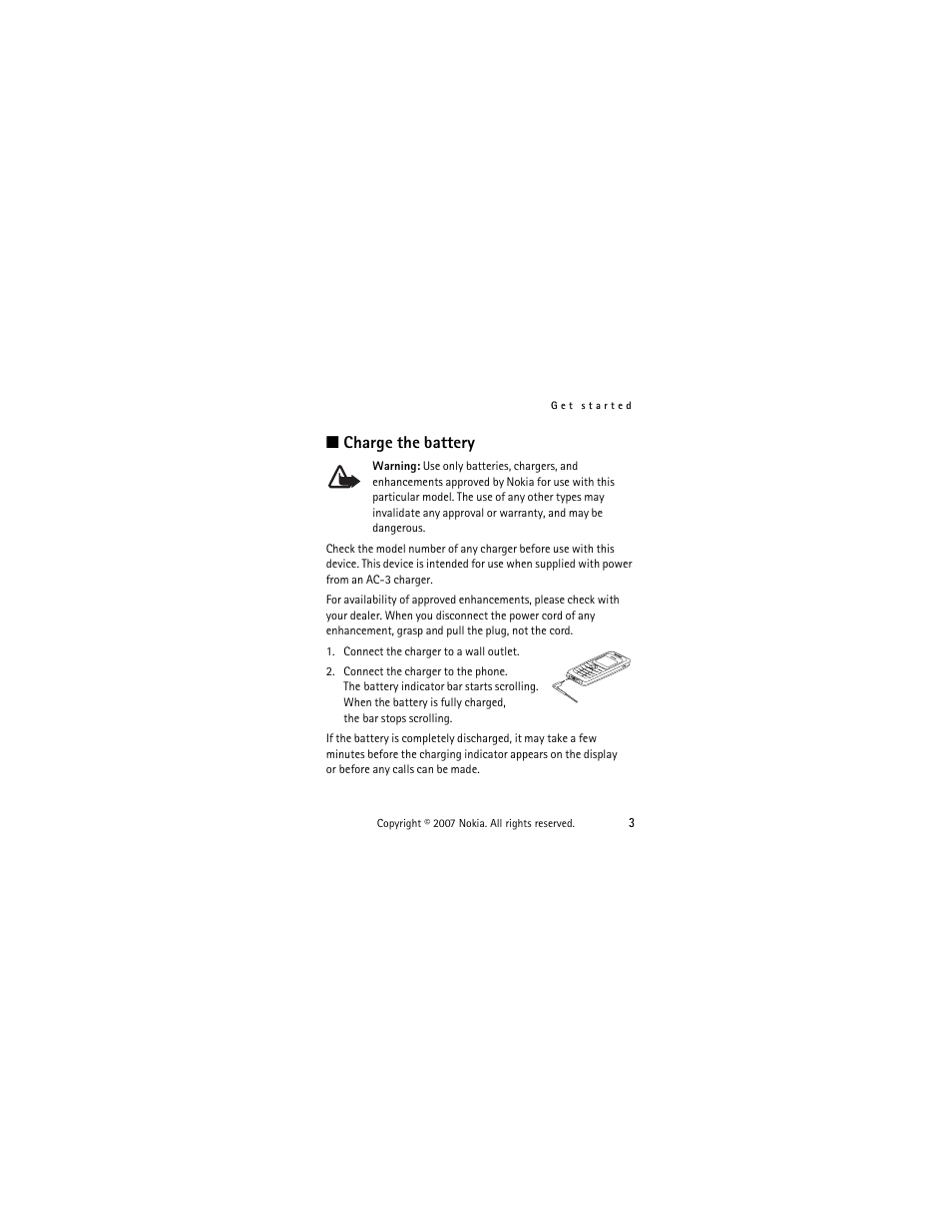 Charge the battery | Panasonic 1200 User Manual | Page 12 / 42