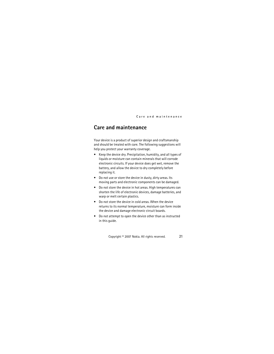 Care and maintenance | Panasonic 1200 User Manual | Page 30 / 42