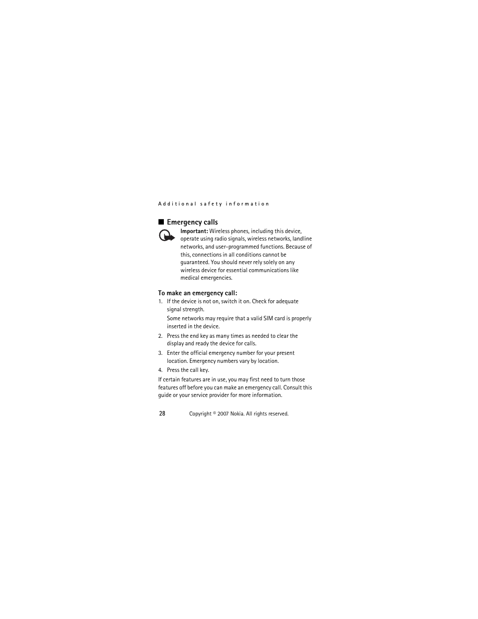 Emergency calls | Panasonic 1200 User Manual | Page 37 / 42