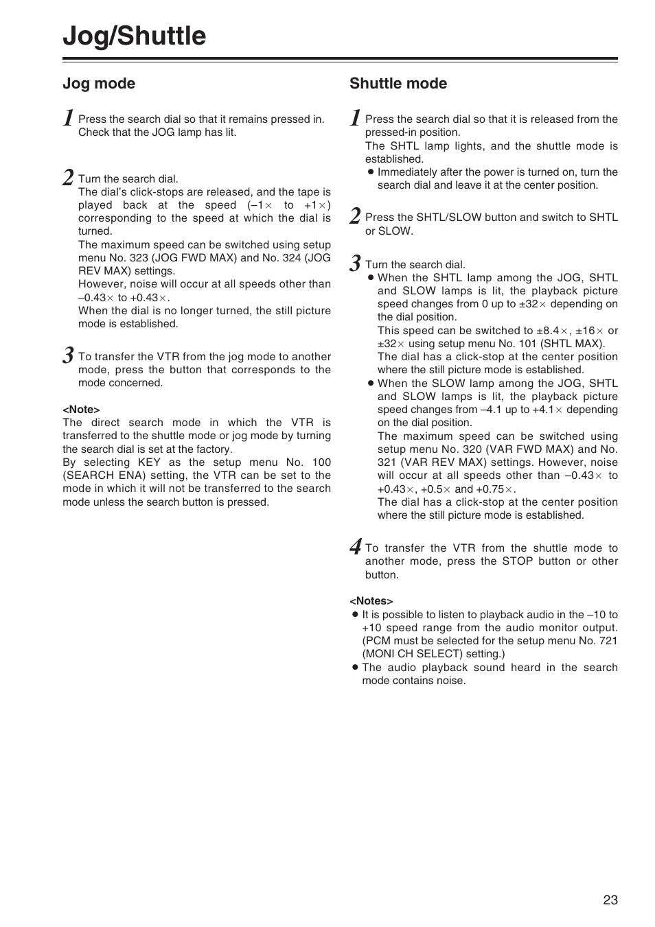 Jog / shuttle, Jog/shuttle | Panasonic AJ-SD965P User Manual | Page 23 / 86