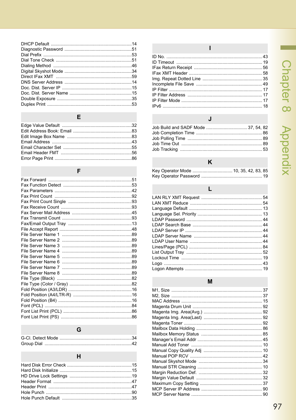 Chapter 8 appendix | Panasonic DP-C213 User Manual | Page 97 / 100