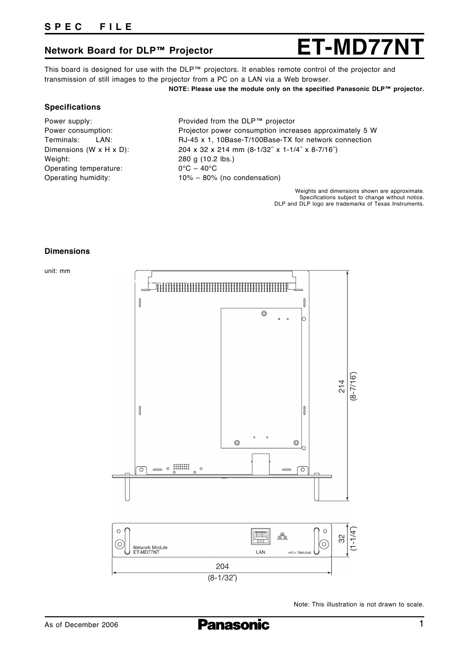 Panasonic ET-MD77NT User Manual | 5 pages