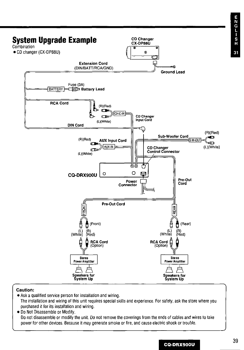System upgrade example | Panasonic CQDRX900U User Manual | Page 39 / 124