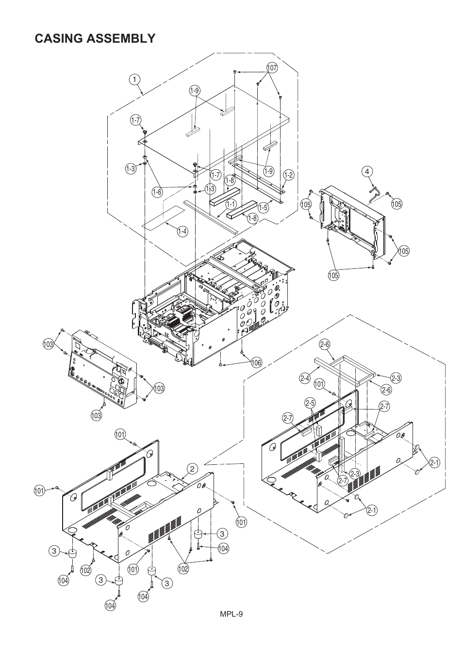 Casing assembly | Panasonic AJ-HD1400MC User Manual | Page 10 / 19