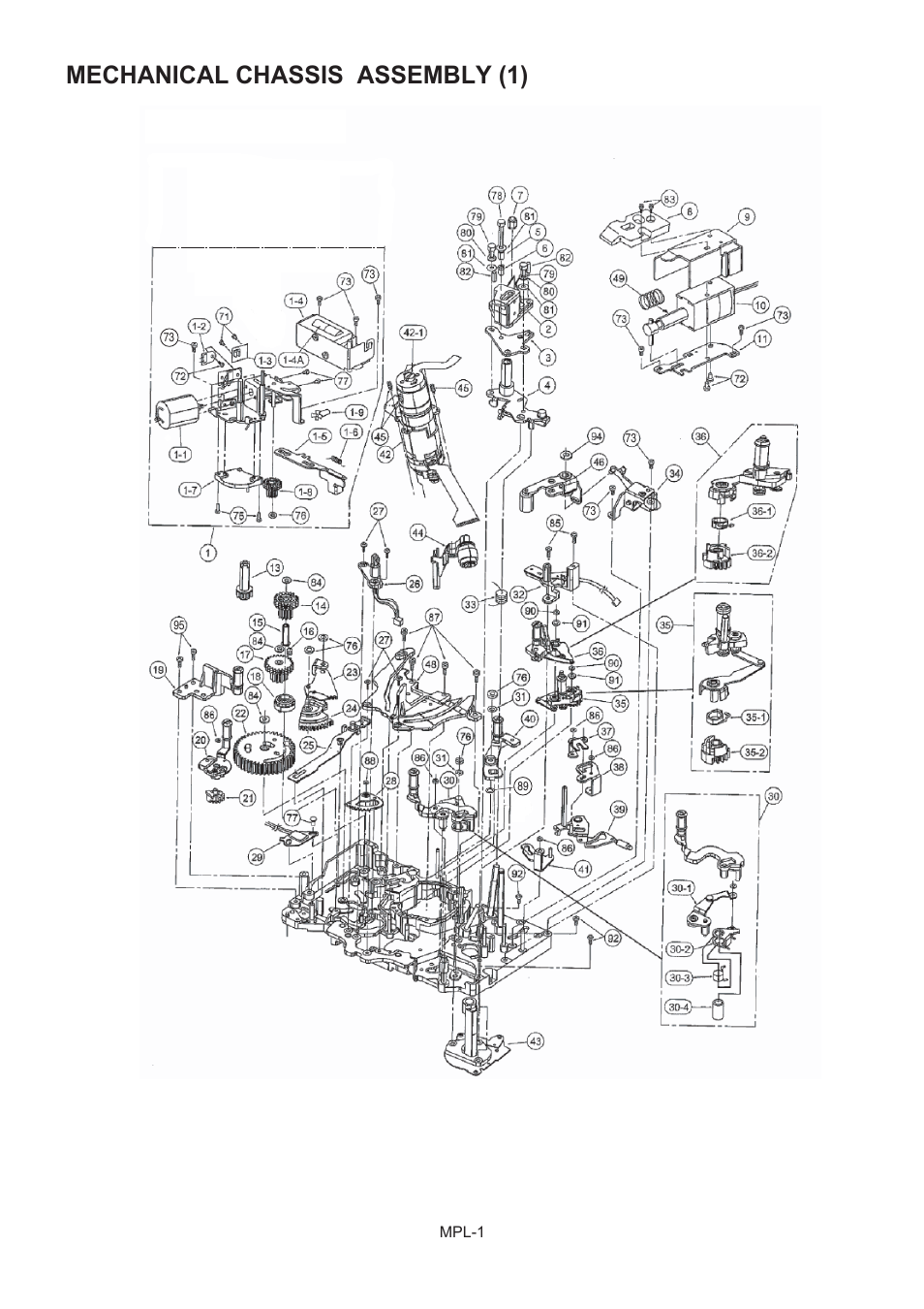 Mechanical chassis assembly (1) | Panasonic AJ-HD1400MC User Manual | Page 2 / 19