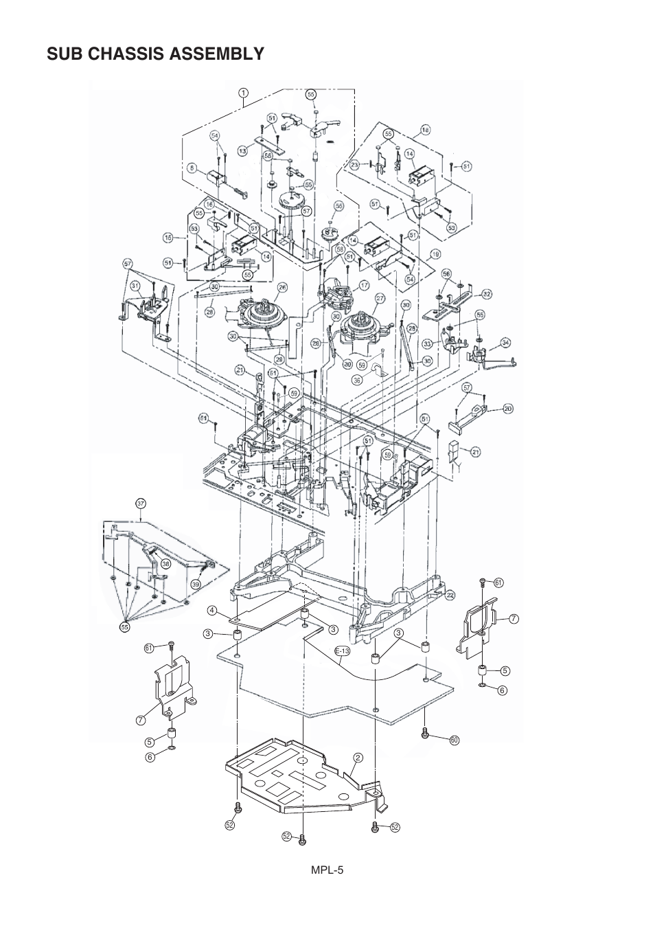 Sub chassis assembly, Mpl-5 | Panasonic AJ-HD1400MC User Manual | Page 6 / 19