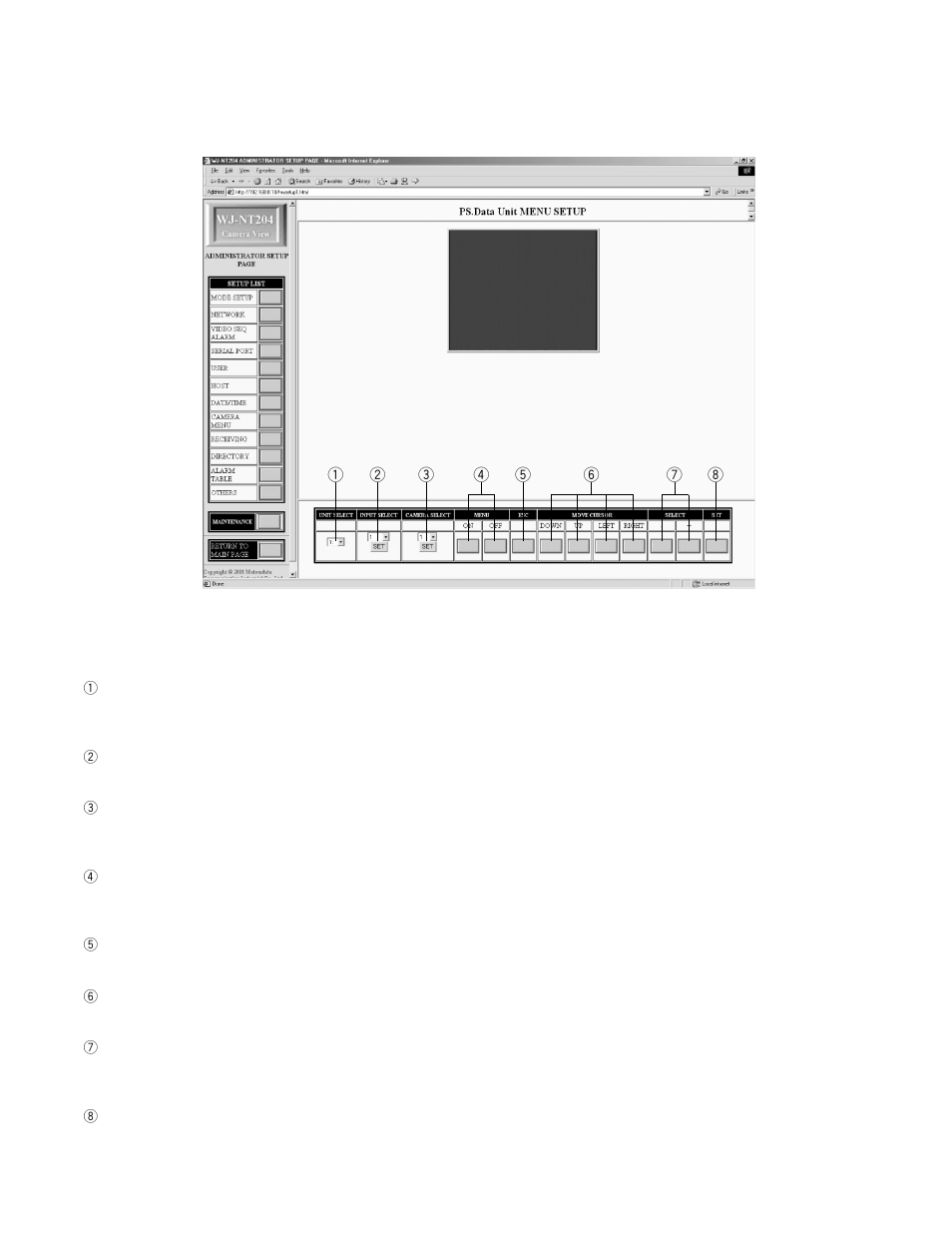 Ps.data menu setup page | Panasonic WJ-NT204 User Manual | Page 100 / 147
