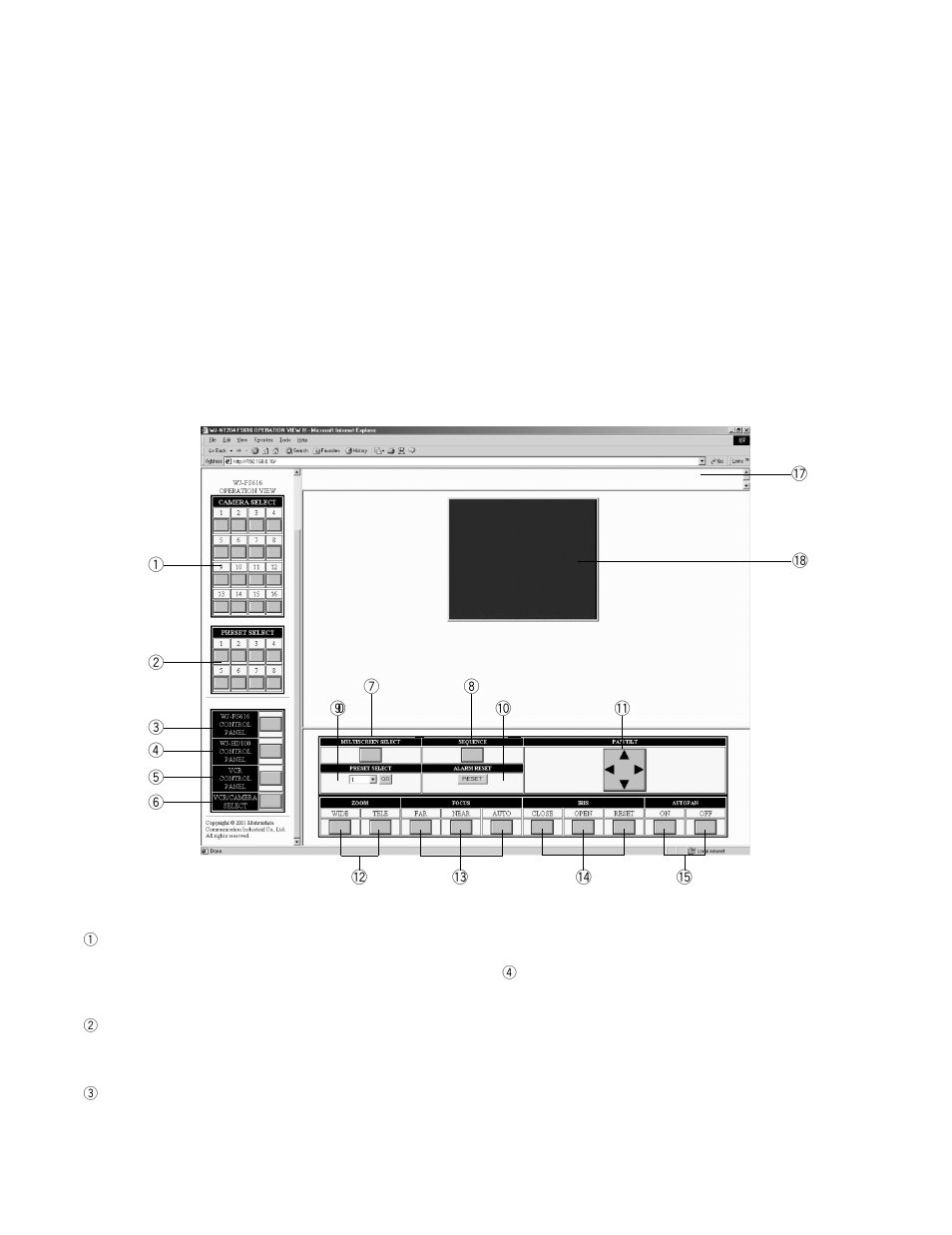 Wj-fs616 video multiplexer control, Connection, Setup | Control operation | Panasonic WJ-NT204 User Manual | Page 107 / 147