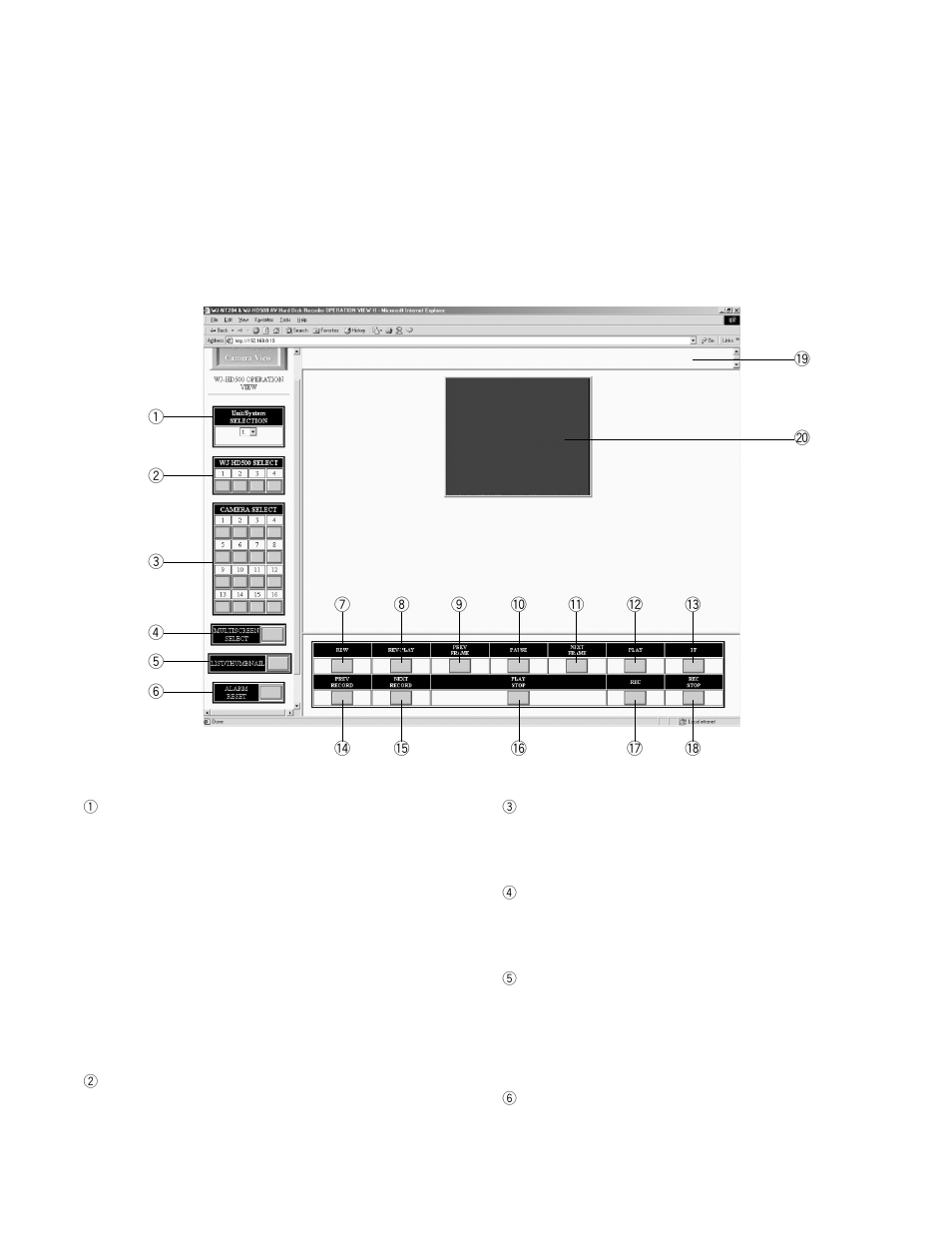 Control operation for wj-hd500 | Panasonic WJ-NT204 User Manual | Page 124 / 147