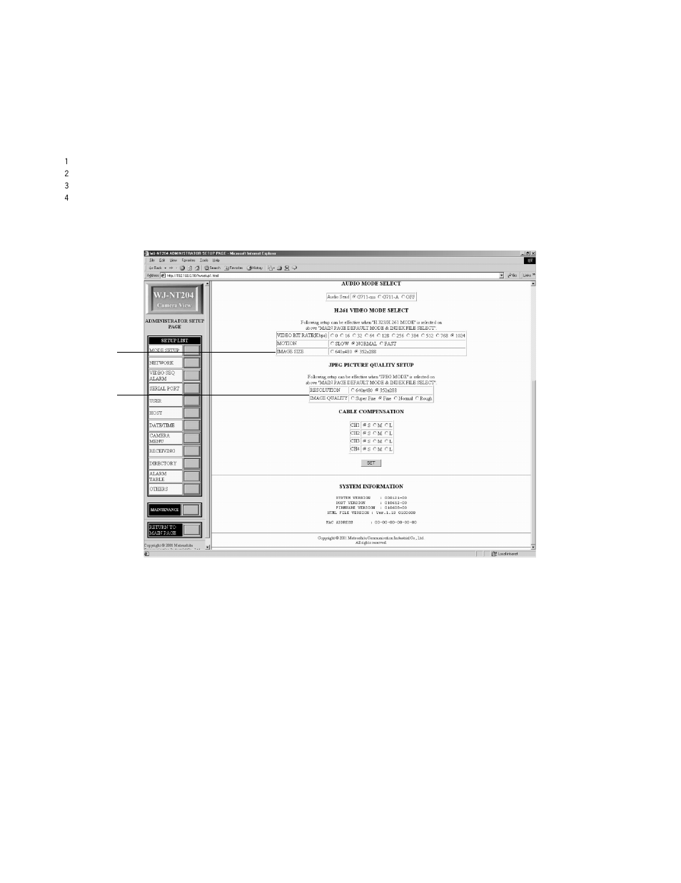 Image quality | Panasonic WJ-NT204 User Manual | Page 73 / 147