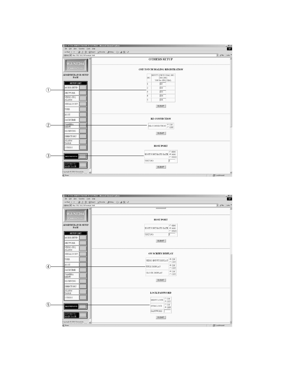 Others setup | Panasonic WJ-NT204 User Manual | Page 94 / 147