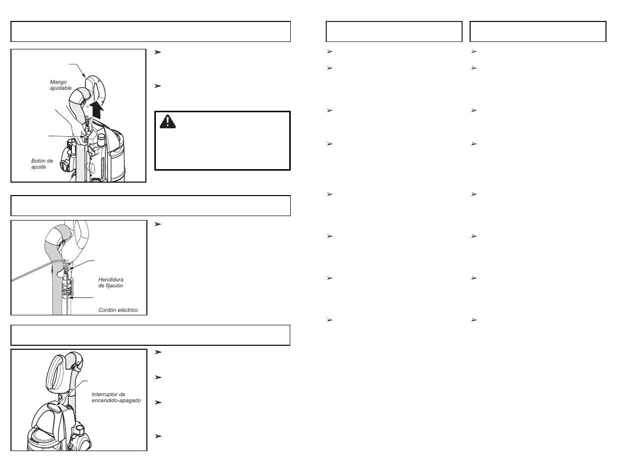 Caution, Adjustable handle, On / off switch | Locking notch | Panasonic MC-UL910 User Manual | Page 43 / 68