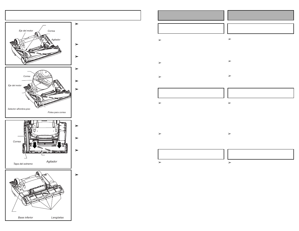 Caracteríticas caractéristiques, Replacing belt | Panasonic MC-UL910 User Manual | Page 50 / 68