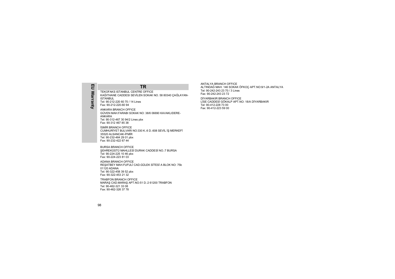 Panasonic EB-G50 User Manual | Page 101 / 104