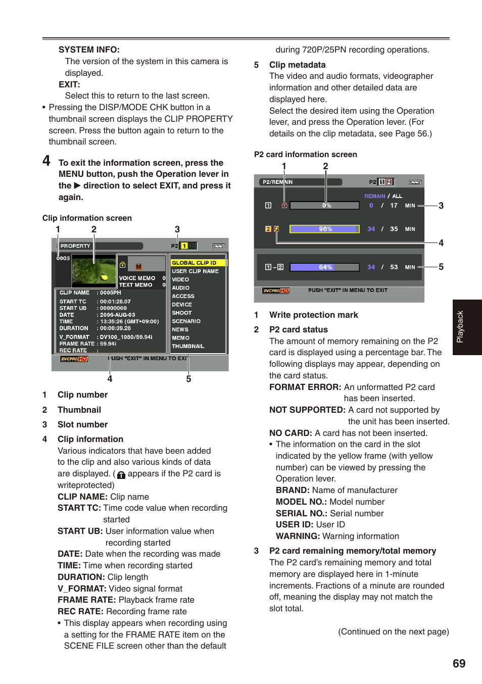 Panasonic AG-HPX172EN User Manual | Page 69 / 128