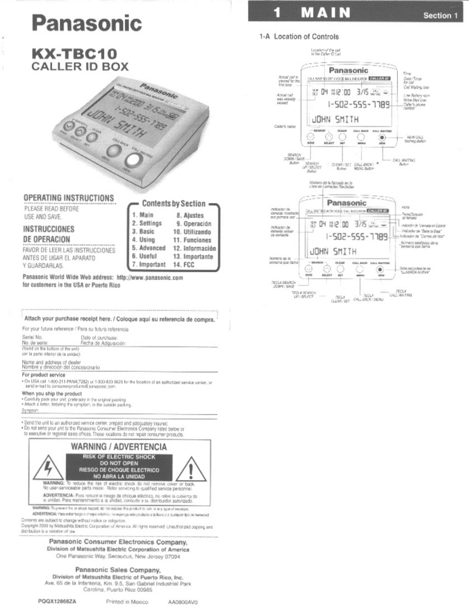 Panasonic KX-TBC10 User Manual | 9 pages