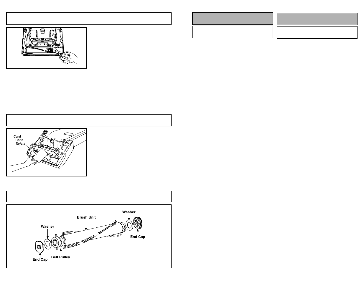 Cleaning agitator, Replacing agitator, Agitator assembly | Montaje assemblage | Panasonic MC-V325 User Manual | Page 34 / 48
