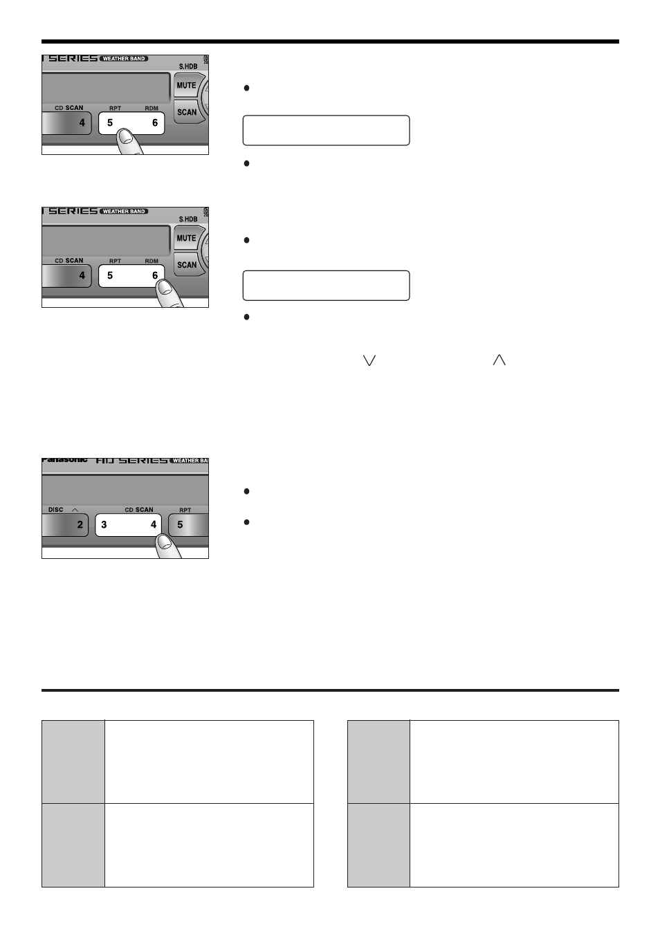 Track repeat, Random selection, Scanning track | Panasonic 5300U User Manual | Page 15 / 32