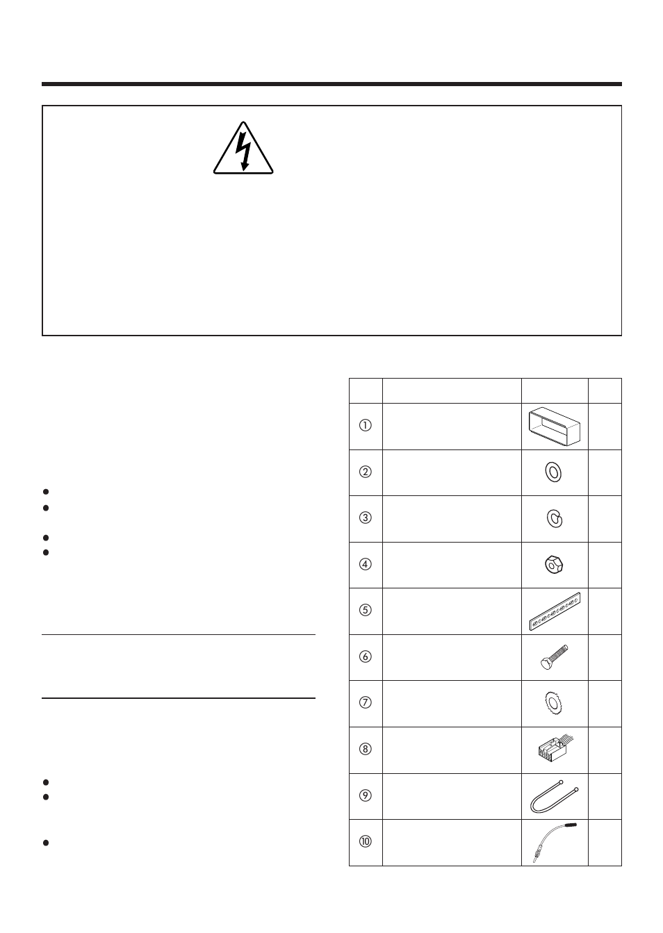 Installation guide, Warning, Overview | Installation hardware | Panasonic 5300U User Manual | Page 19 / 32