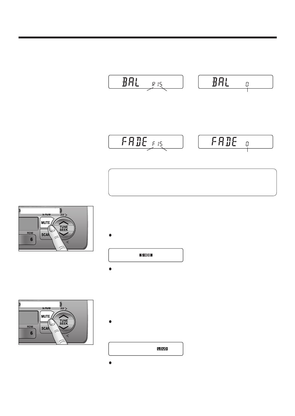 Power and sound controls, Fader, S•hdb (super high definition bass) | Balance, Tone enhancement (loudness), Continued) | Panasonic 5300U User Manual | Page 7 / 32