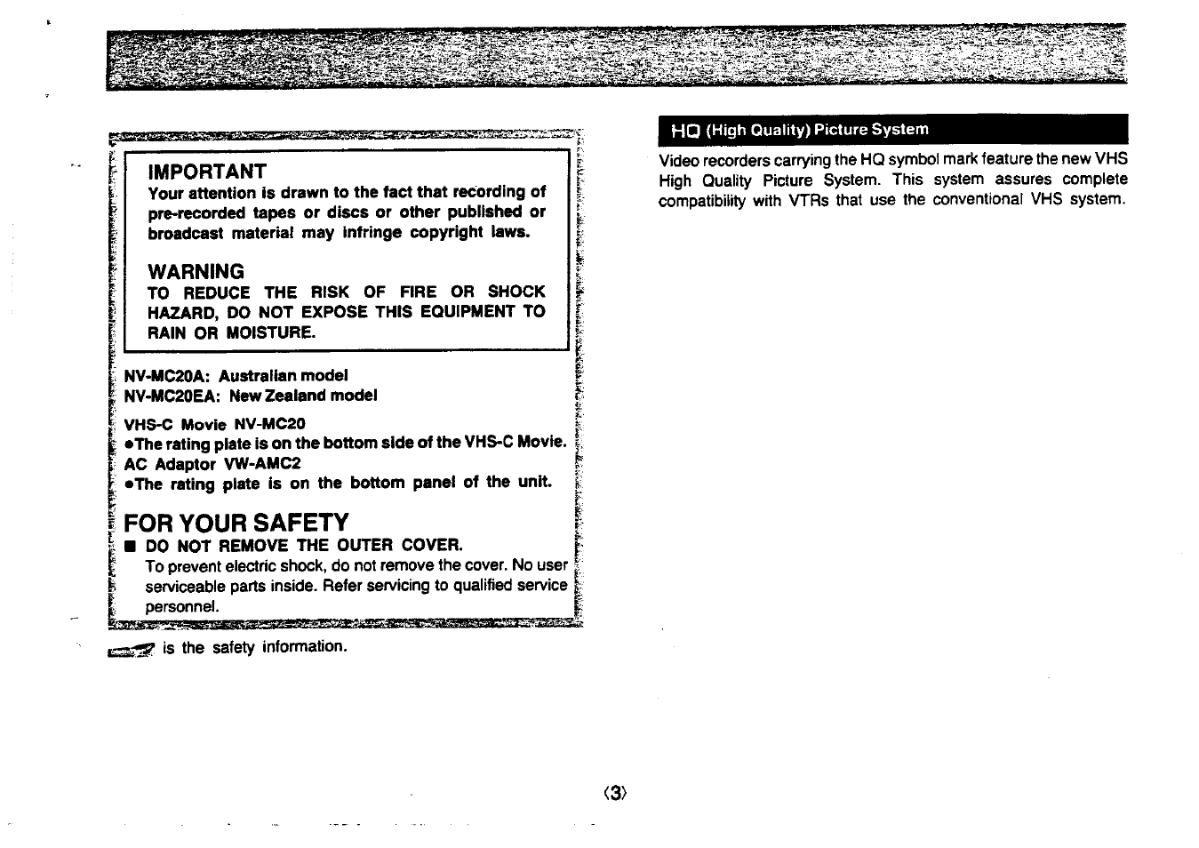 Panasonic NV-MC20 User Manual | Page 3 / 42