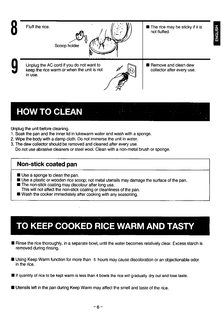 Non-stick coated pan | Panasonic SR-SH15PA User Manual | Page 7 / 12