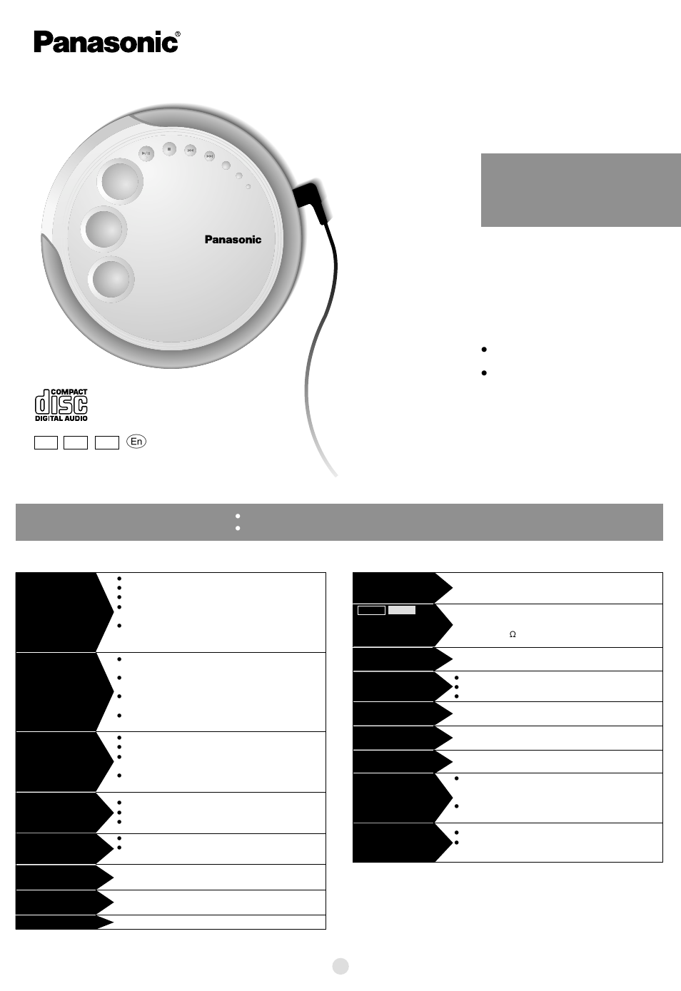 Panasonic SL-SX419C User Manual | 6 pages