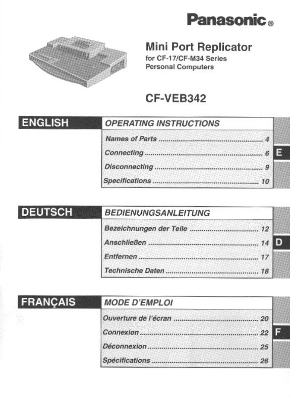 Panasonic CF-VEB342 User Manual | 28 pages