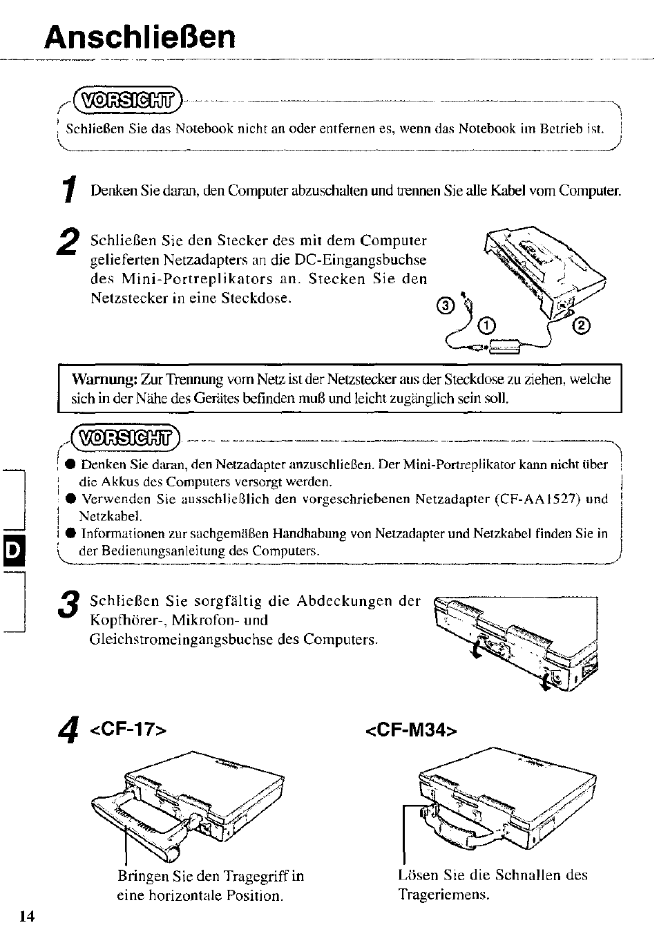Anschließen, Hebsiebiti, 4 <cf-17 | Cf-17, Cf-m34 | Panasonic CF-VEB342 User Manual | Page 14 / 28
