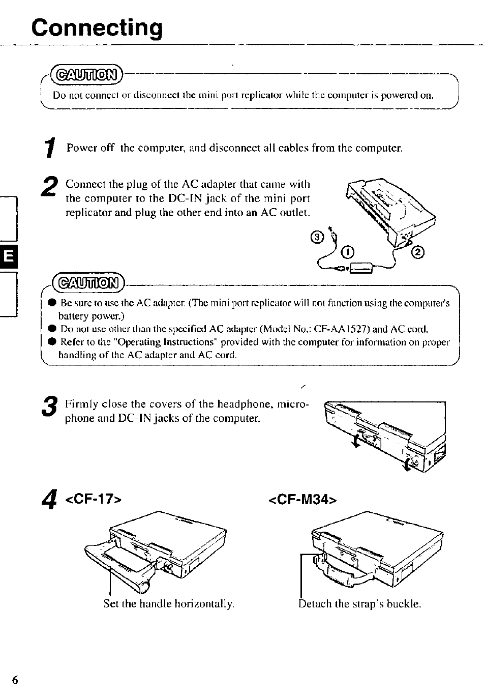 4 <cf-17, Cf-m34, Connecting | Panasonic CF-VEB342 User Manual | Page 6 / 28