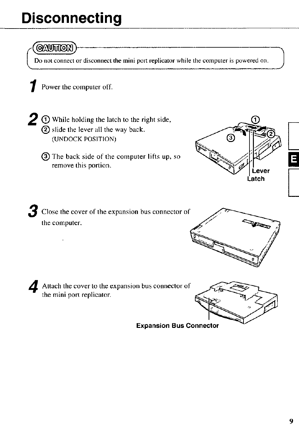 Disconnecting, Expansion bus connector | Panasonic CF-VEB342 User Manual | Page 9 / 28