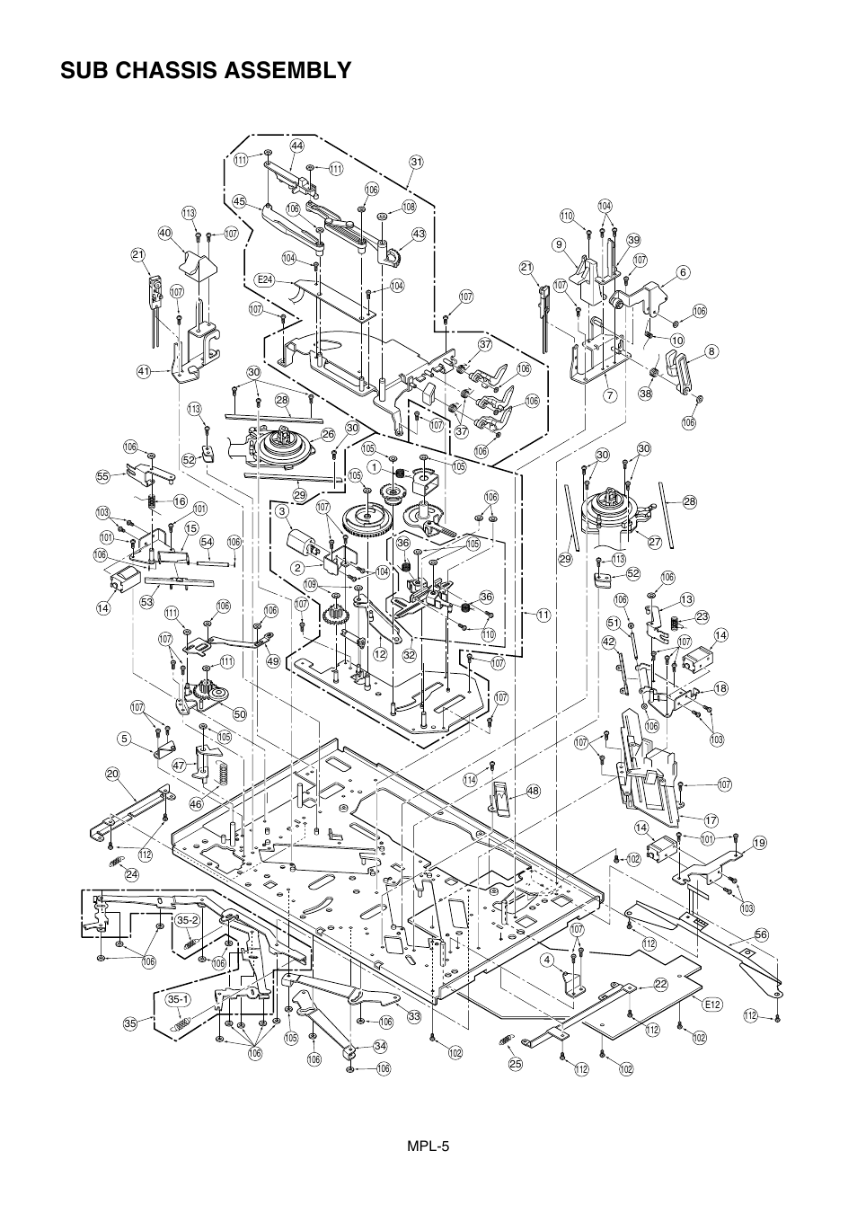 Sub chassis assembly, Mpl-5 | Panasonic AJ-D965MC User Manual | Page 6 / 21