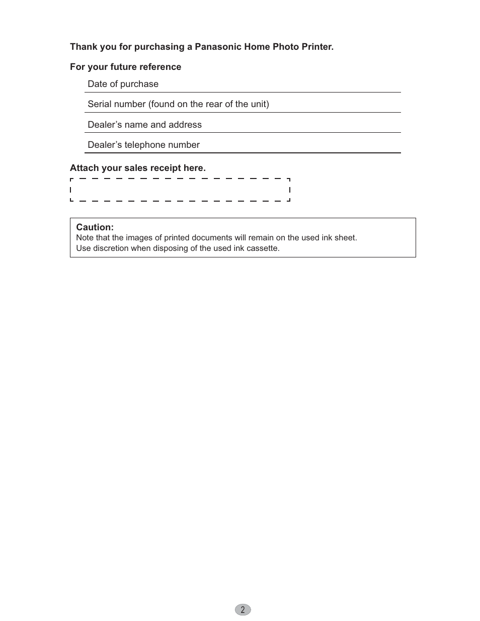 Panasonic KX-PX10M User Manual | Page 2 / 112