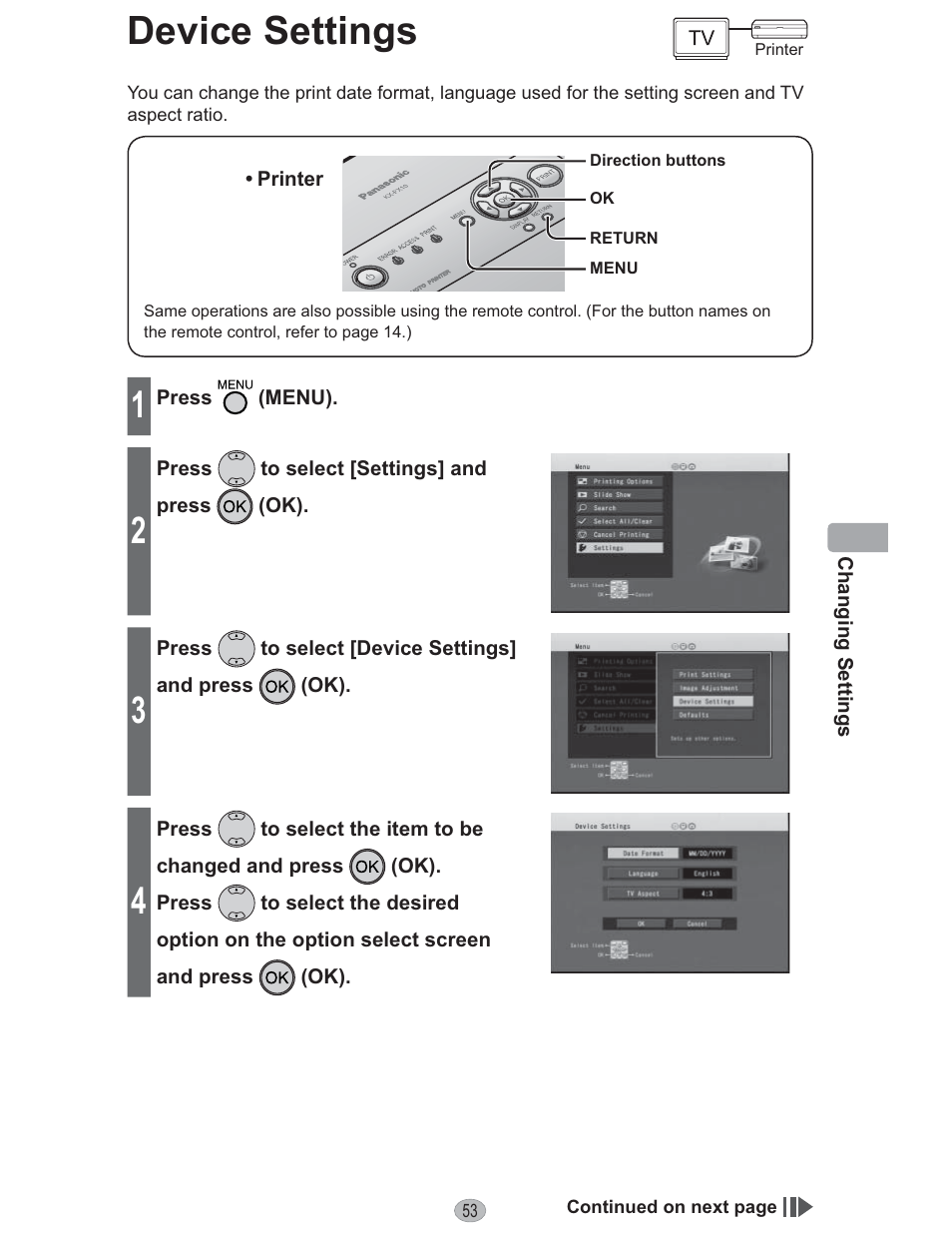 Device settings | Panasonic KX-PX10M User Manual | Page 53 / 112