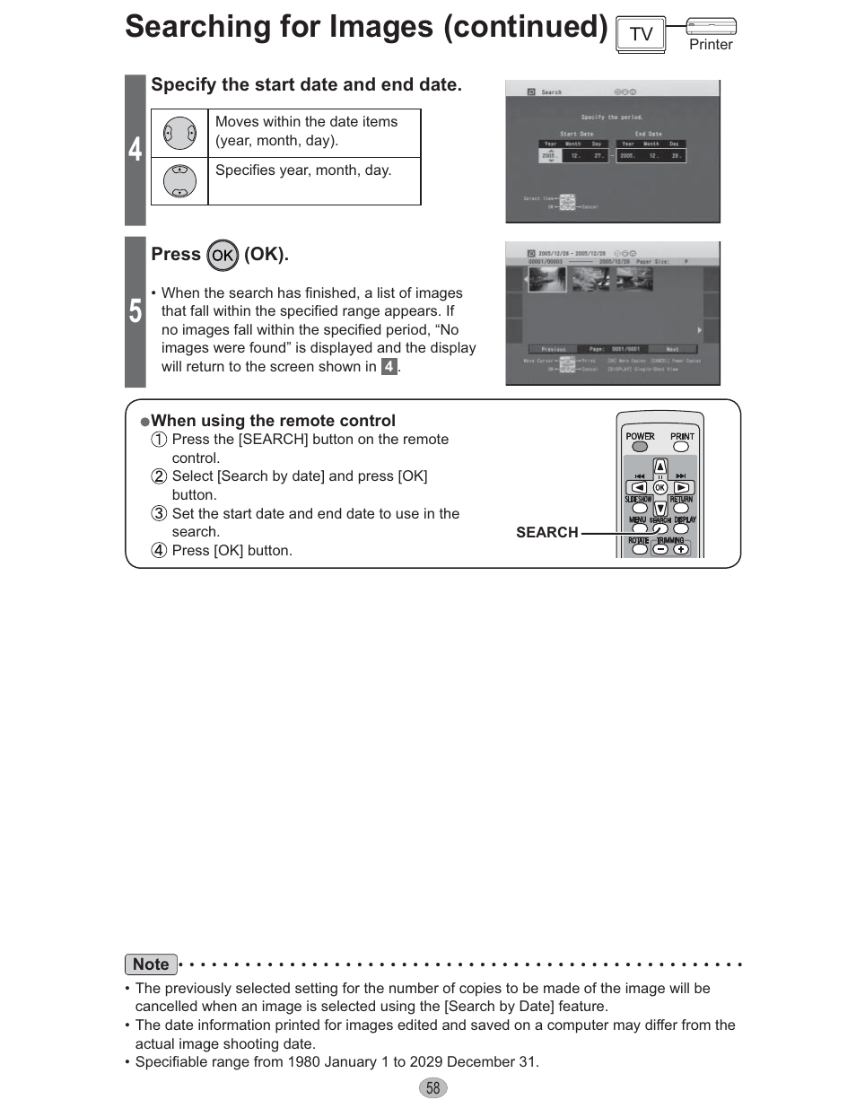Searching for images (continued) | Panasonic KX-PX10M User Manual | Page 58 / 112
