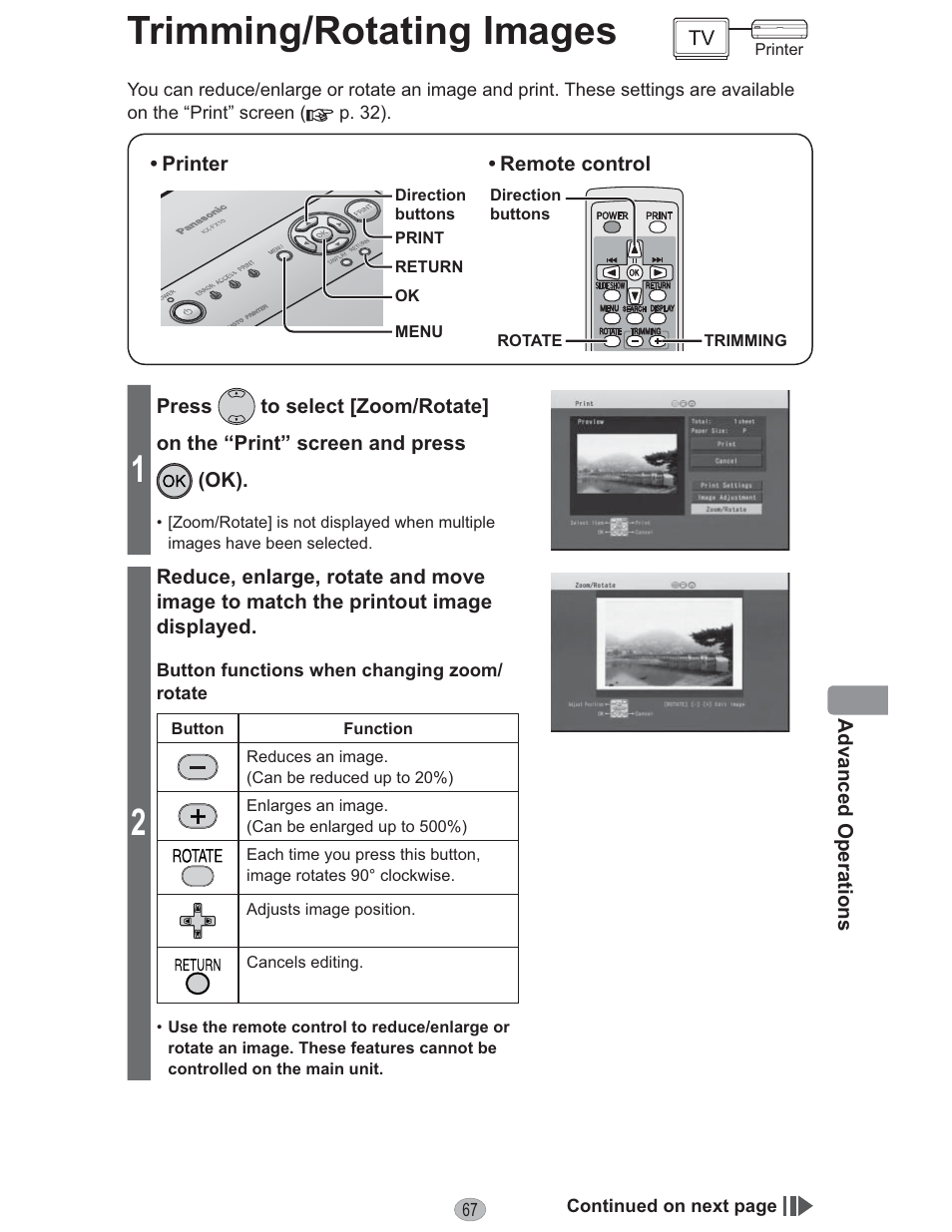 Trimming/rotating images | Panasonic KX-PX10M User Manual | Page 67 / 112