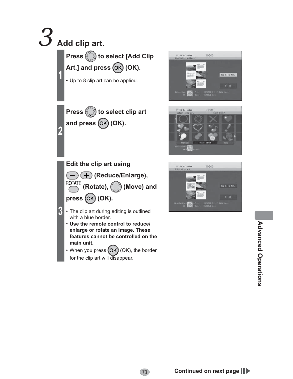 Add clip art | Panasonic KX-PX10M User Manual | Page 73 / 112