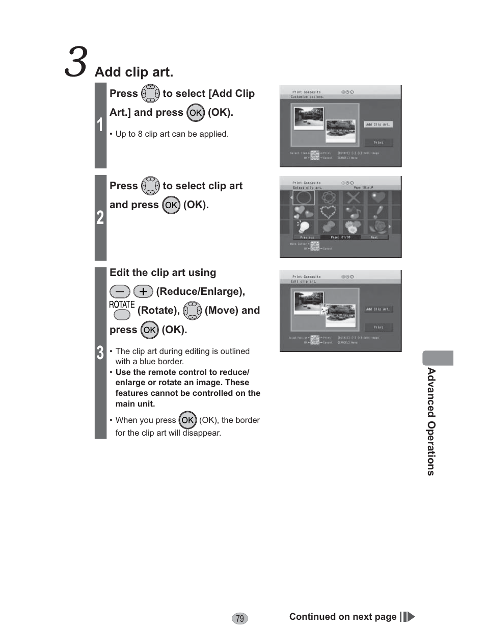 Add clip art | Panasonic KX-PX10M User Manual | Page 79 / 112